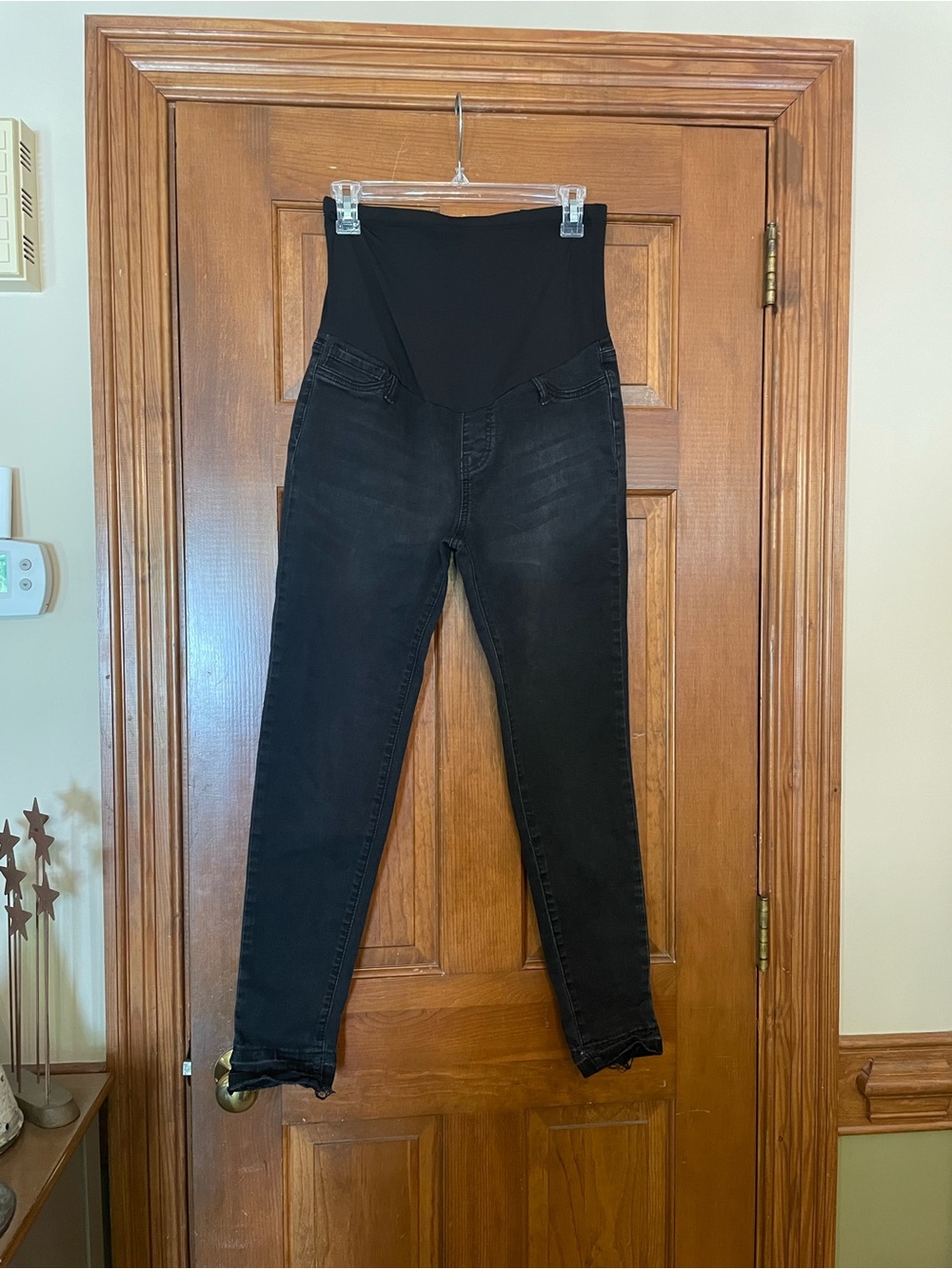 SHEIN Black Maternity Skinny Jeans with Overbump Panel, Size 4/Small